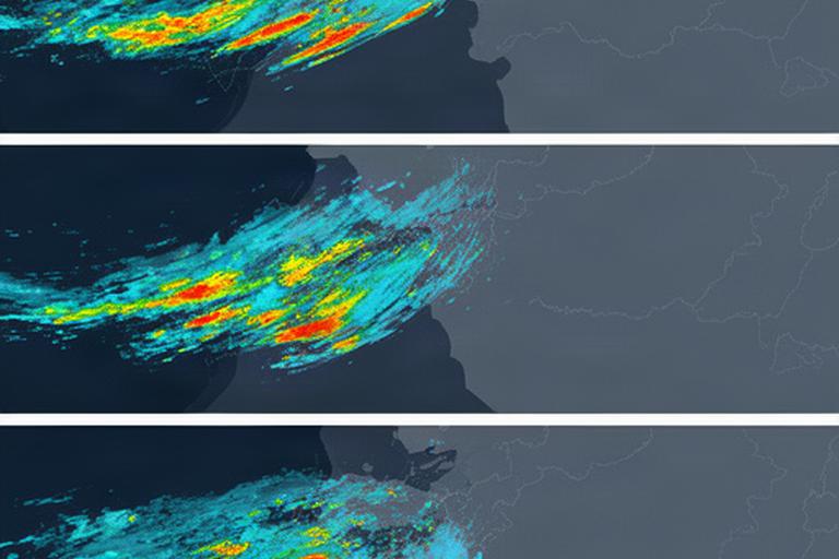Sequenza radar statica delle precipitazioni nelle ultime tre ore sul Friuli Venezia Giulia