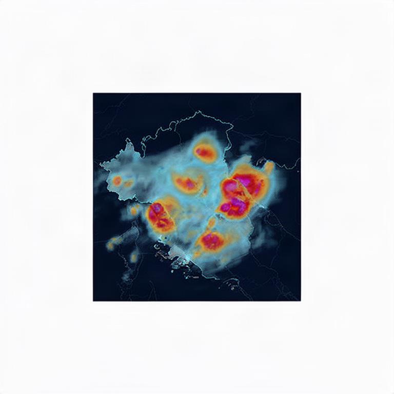 Mappa radar meteorologica del Friuli Venezia Giulia con nuclei di pioggia sulla pianura